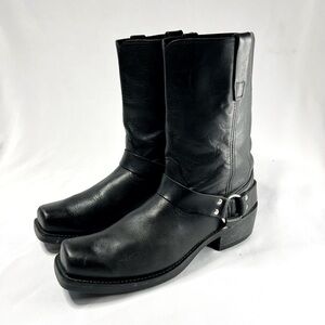 Durango Men’s Genuine Leather Harness Biker Cowboy Boots Black Size 13